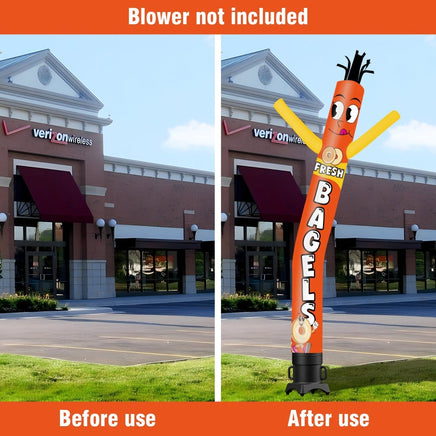 6 10 15 20FT Tall Fresh Bagels Waving Inflatable Tube Man(Blower Not Included) - goodeny