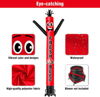 6 10 15 20FT Tall Fresh Beef Waving Inflatable Tube Man(Blower Not Included) - goodeny