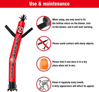 6 10 15 20FT Tall Fresh Beef Waving Inflatable Tube Man(Blower Not Included) - goodeny