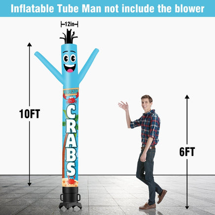 6 10 15 20FT Tall Fresh Crabs Waving Inflatable Tube Man(Blower Not Included) - goodeny