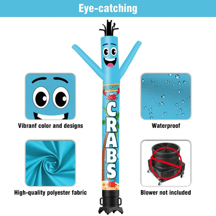 6 10 15 20FT Tall Fresh Crabs Waving Inflatable Tube Man(Blower Not Included) - goodeny