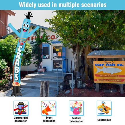 6 10 15 20FT Tall Fresh Crabs Waving Inflatable Tube Man(Blower Not Included) - goodeny