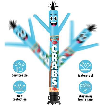 6 10 15 20FT Tall Fresh Crabs Waving Inflatable Tube Man(Blower Not Included) - goodeny