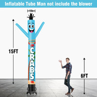 6 10 15 20FT Tall Fresh Crabs Waving Inflatable Tube Man(Blower Not Included) - goodeny