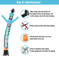 6 10 15 20FT Tall Fresh Crabs Waving Inflatable Tube Man(Blower Not Included) - goodeny