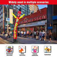 6 10 15 20FT Tall Fresh Deli Waving Inflatable Tube Man(Blower Not Included) - goodeny