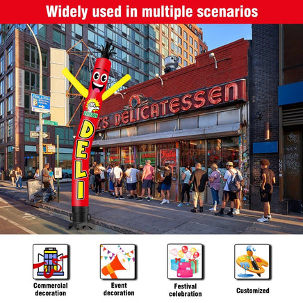 6 10 15 20FT Tall Fresh Deli Waving Inflatable Tube Man(Blower Not Included) - goodeny