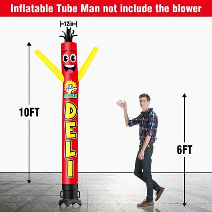 6 10 15 20FT Tall Fresh Deli Waving Inflatable Tube Man(Blower Not Included) - goodeny