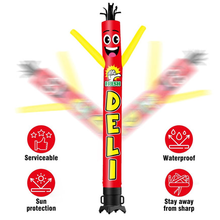 6 10 15 20FT Tall Fresh Deli Waving Inflatable Tube Man(Blower Not Included) - goodeny