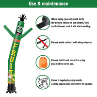 6 10 15 20FT Tall Fresh Fruit Waving Inflatable Tube Man(Blower Not Included) - goodeny