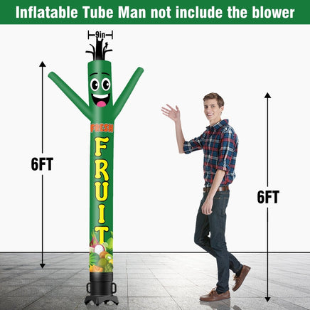 6 10 15 20FT Tall Fresh Fruit Waving Inflatable Tube Man(Blower Not Included) - goodeny
