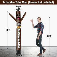 6 10 15 20FT Tall Fresh Hot Coffee Waving Inflatable Tube Man(Blower Not Included) - goodeny