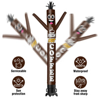 6 10 15 20FT Tall Fresh Hot Coffee Waving Inflatable Tube Man(Blower Not Included) - goodeny
