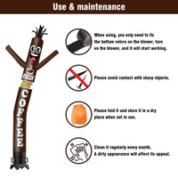 6 10 15 20FT Tall Fresh Hot Coffee Waving Inflatable Tube Man(Blower Not Included) - goodeny