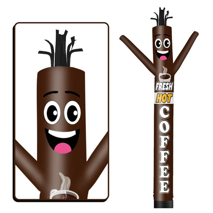 6 10 15 20FT Tall Fresh Hot Coffee Waving Inflatable Tube Man(Blower Not Included) - goodeny