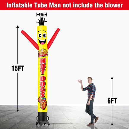 6 10 15 20FT Tall Fresh Hot Dogs Waving Inflatable Tube Man(Blower Not Included) - goodeny