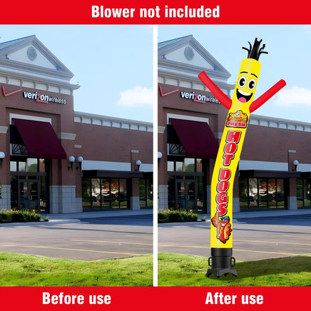 6 10 15 20FT Tall Fresh Hot Dogs Waving Inflatable Tube Man(Blower Not Included) - goodeny