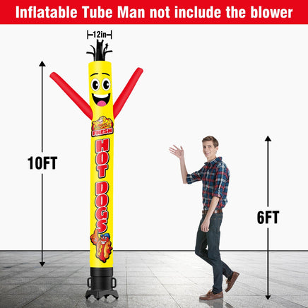 6 10 15 20FT Tall Fresh Hot Dogs Waving Inflatable Tube Man(Blower Not Included) - goodeny