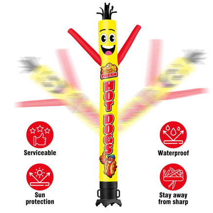 6 10 15 20FT Tall Fresh Hot Dogs Waving Inflatable Tube Man(Blower Not Included) - goodeny
