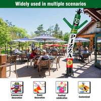 6 10 15 20FT Tall Fresh Hot Pizza Waving Inflatable Tube Man(Blower Not Included) - goodeny