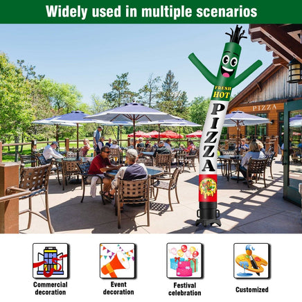 6 10 15 20FT Tall Fresh Hot Pizza Waving Inflatable Tube Man(Blower Not Included) - goodeny