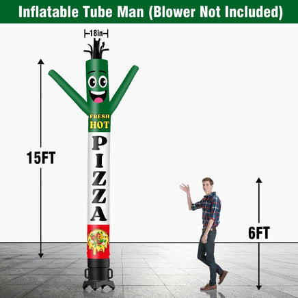 6 10 15 20FT Tall Fresh Hot Pizza Waving Inflatable Tube Man(Blower Not Included) - goodeny