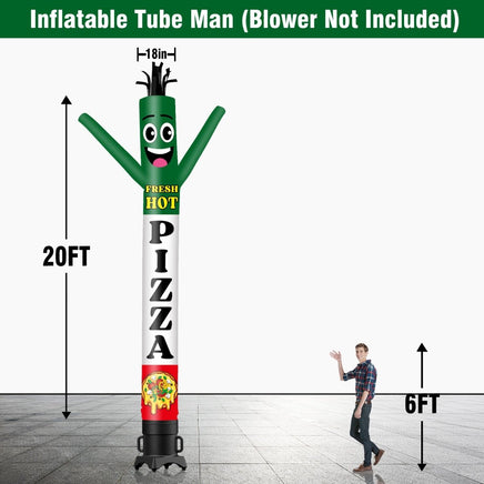 6 10 15 20FT Tall Fresh Hot Pizza Waving Inflatable Tube Man(Blower Not Included) - goodeny