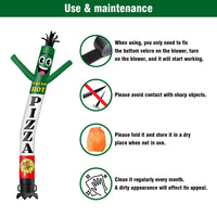 6 10 15 20FT Tall Fresh Hot Pizza Waving Inflatable Tube Man(Blower Not Included) - goodeny