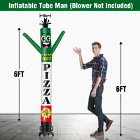 6 10 15 20FT Tall Fresh Hot Pizza Waving Inflatable Tube Man(Blower Not Included) - goodeny