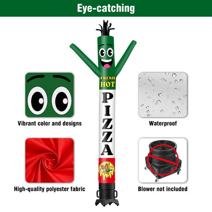 6 10 15 20FT Tall Fresh Hot Pizza Waving Inflatable Tube Man(Blower Not Included) - goodeny