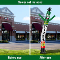 6 10 15 20FT Tall Fresh Hot Pizza Waving Inflatable Tube Man(Blower Not Included) - goodeny