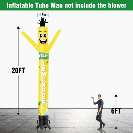 6 10 15 20FT Tall Fresh Lemonade Waving Inflatable Tube Man(Blower Not Included) - goodeny