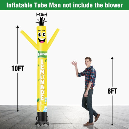 6 10 15 20FT Tall Fresh Lemonade Waving Inflatable Tube Man(Blower Not Included) - goodeny