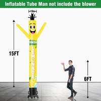 6 10 15 20FT Tall Fresh Lemonade Waving Inflatable Tube Man(Blower Not Included) - goodeny