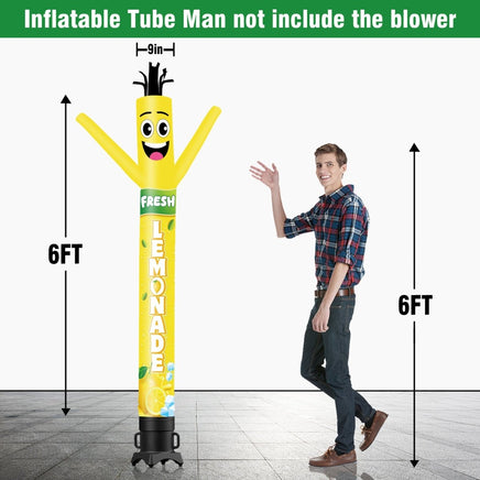 6 10 15 20FT Tall Fresh Lemonade Waving Inflatable Tube Man(Blower Not Included) - goodeny