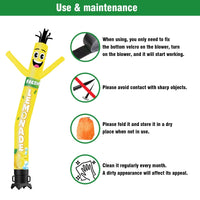 6 10 15 20FT Tall Fresh Lemonade Waving Inflatable Tube Man(Blower Not Included) - goodeny