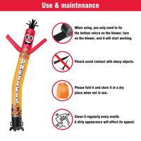 6 10 15 20FT Tall Fresh Pretzels Waving Inflatable Tube Man(Blower Not Included) - goodeny