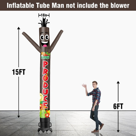 6 10 15 20FT Tall Fresh Produce Waving Inflatable Tube Man(Blower Not Included) - goodeny