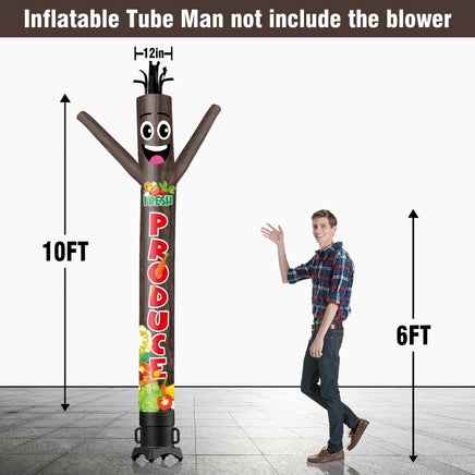 6 10 15 20FT Tall Fresh Produce Waving Inflatable Tube Man(Blower Not Included) - goodeny