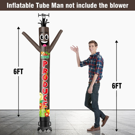 6 10 15 20FT Tall Fresh Produce Waving Inflatable Tube Man(Blower Not Included) - goodeny