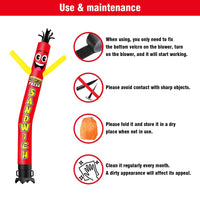 6 10 15 20FT Tall Fresh Sandwich Waving Inflatable Tube Man(Blower Not Included) - goodeny