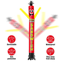 6 10 15 20FT Tall Fresh Sandwich Waving Inflatable Tube Man(Blower Not Included) - goodeny