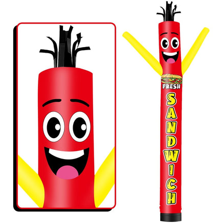 6 10 15 20FT Tall Fresh Sandwich Waving Inflatable Tube Man(Blower Not Included) - goodeny