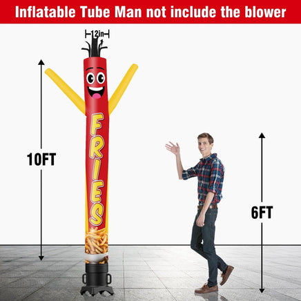 6 10 15 20FT Tall Fries Waving Inflatable Tube Man(Blower Not Included) - goodeny