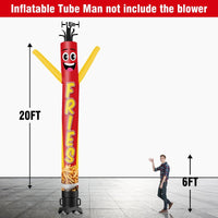6 10 15 20FT Tall Fries Waving Inflatable Tube Man(Blower Not Included) - goodeny