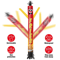 6 10 15 20FT Tall Fries Waving Inflatable Tube Man(Blower Not Included) - goodeny
