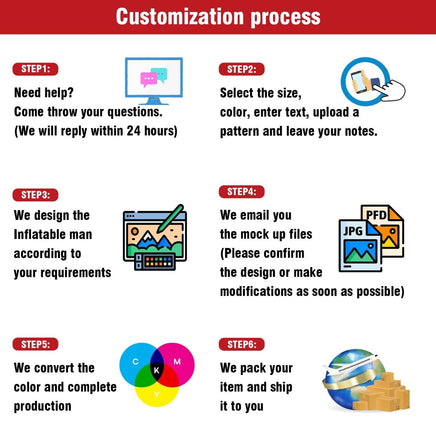 6 10 15 20FT Tall Fries Waving Inflatable Tube Man(Blower Not Included) - goodeny