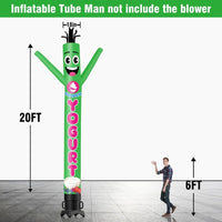 6 10 15 20FT Tall Frozen Yogurt Waving Inflatable Tube Man(Blower Not Included) - goodeny