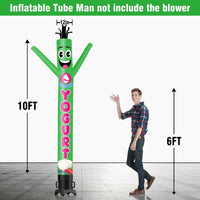 6 10 15 20FT Tall Frozen Yogurt Waving Inflatable Tube Man(Blower Not Included) - goodeny