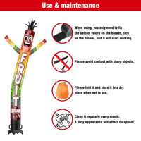 6 10 15 20FT Tall Fruit Stand Waving Inflatable Tube Man(Blower Not Included) - goodeny